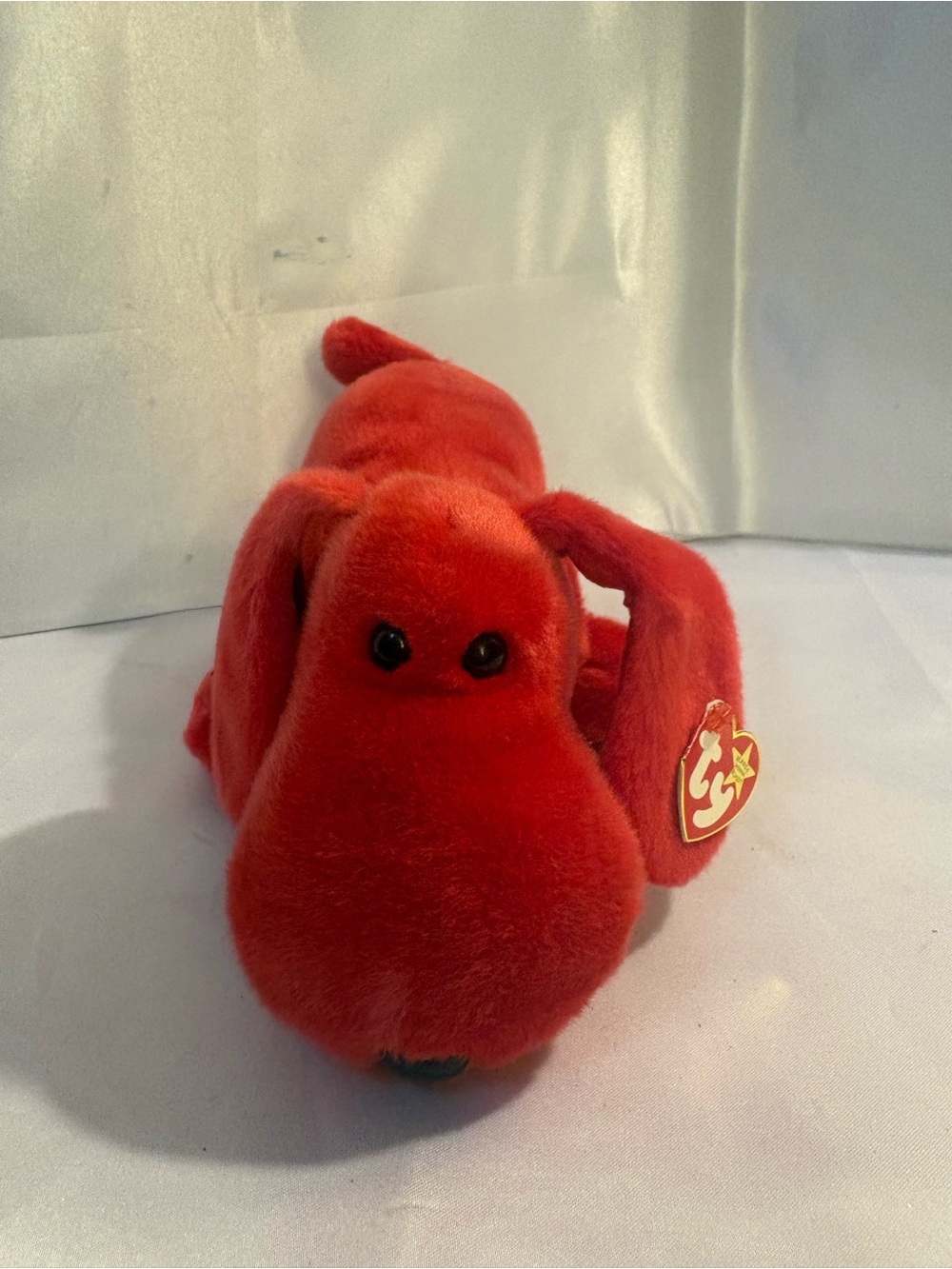 Ty rover Red Plush Dog Beanie with Heart Tag
